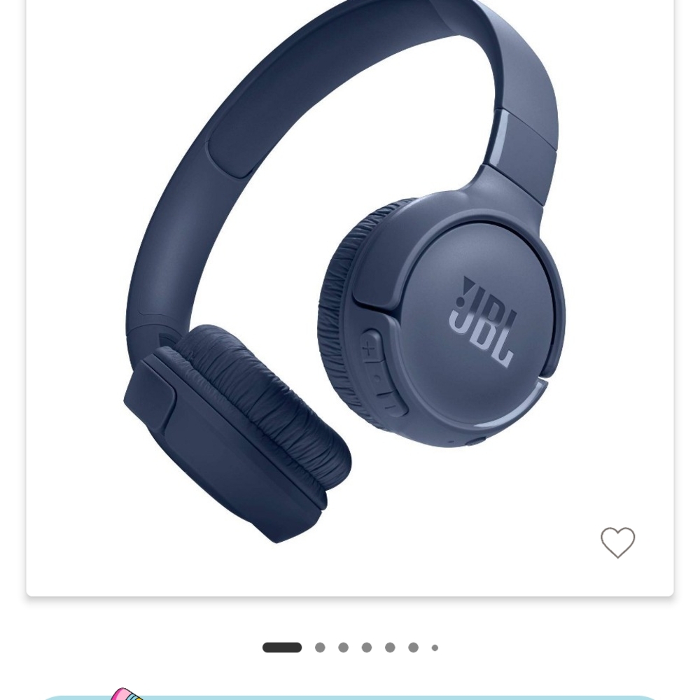 JBL Blue Over-Ear Headphones with Foldable Design
